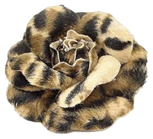 Black Brown Gold Leopard Cheetah Print Rose Brooch Animal Print Pin @ Fashionista Style Boutique - Tradesy