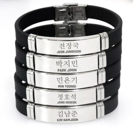 BTS Titanium Steel + Silica Gel Bracelet