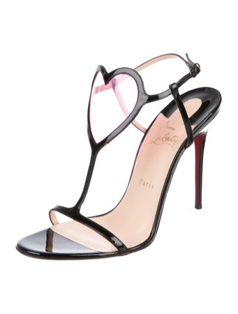 Christian Louboutin Patent Leather PVC-Trimmed Sandals - Shoes - CHT124455 | The RealReal