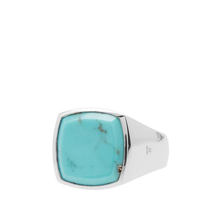Tom Wood Cushion Ring Silver & Turquoise | END.