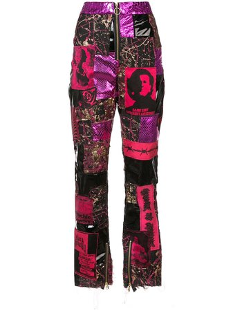 Dilara Findikoglu patchwork punk trousers - Pink - Google Search