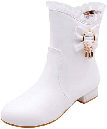Amazon.com | AicciAizzi Women Sweet Bow Short Boots Low Heel | Boots