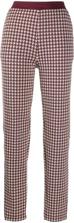 houndstooth print trousers