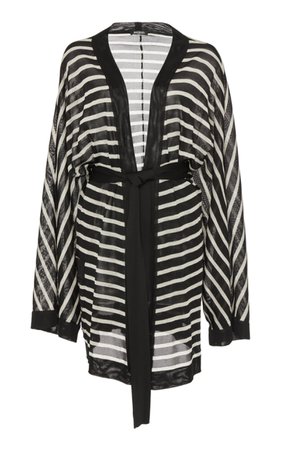 Belted Striped Kimono by Balmain | Moda Operandi