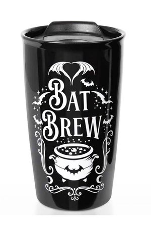 Bat Brew Double Walled Travel Mug by Alchemy Gothic - The Gothic Shop