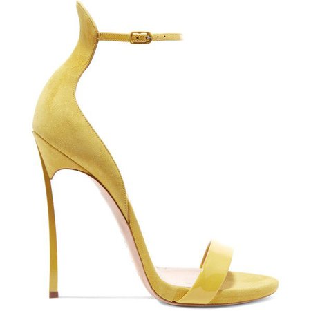 Yellow Ankle Strap Sandal Heels