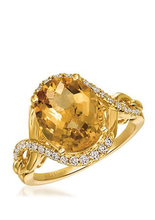 Le Vian® Creme Brulee® 4.0 ct. t.w. Cinnamon Citrine®, 1/3 ct. t.w. Nude Diamonds™ Ring in 14K Honey Gold™