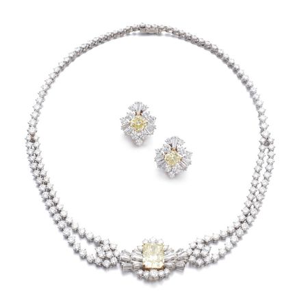 Fancy yellow diamond demi-parure | 彩黃色鑽石首飾套裝 | Magnificent Jewels and Noble Jewels | | Sotheby's