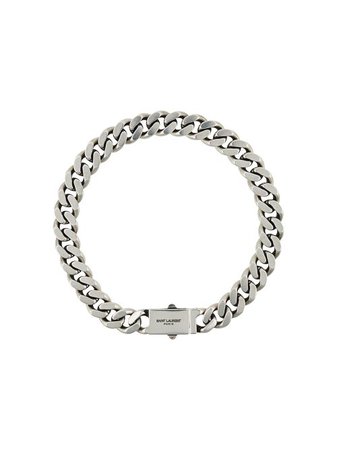 Shop silver Saint Laurent curb chain necklace with Express Delivery - Farfetch