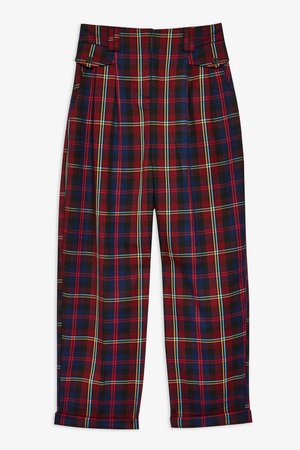 Burgundy Check Peg Trousers - New In Fashion - New In - Topshop USA