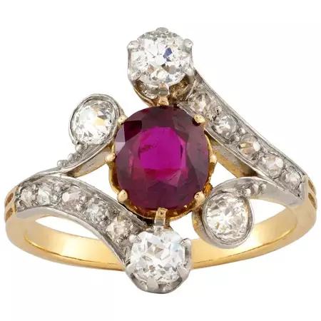 Edwardian Ruby and Diamond Ring For Sale at 1stDibs | edwardian ruby rings, antique edwardian ruby ring, ruby edwardian ring