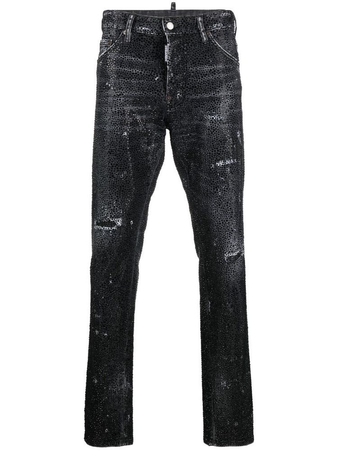 Dsquared2 crystal-embellished straight-leg jeans