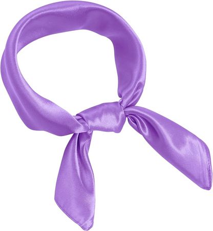 Pistha Chiffon Scarf Square Ribbon Neck Scarf Satin Scarf Handkerchief for Halloween Retro Women Girls Costume Accessory (Purple, 23.6 * 23.6 inch) at Amazon Women’s Clothing store