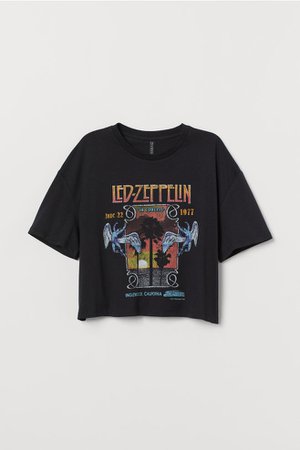 Short printed T-shirt - Black/Led Zeppelin - | H&M GB