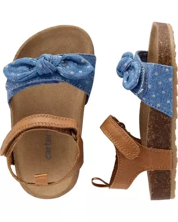 Baby Girl Carter's Chambray Cork Sandals | Carters.com