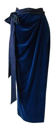 blue velvet skirt