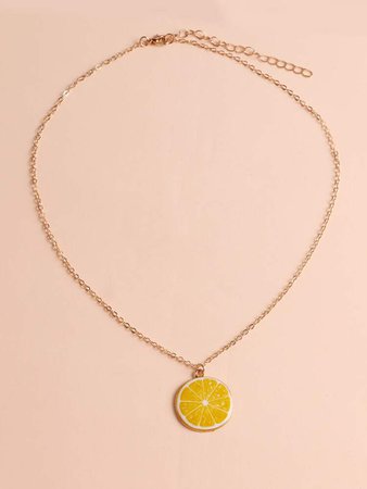 Orange Fruit Pendant Necklace | SHEIN USA