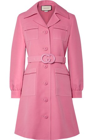 Gucci | Belted wool and silk-blend cady mini dress | NET-A-PORTER.COM