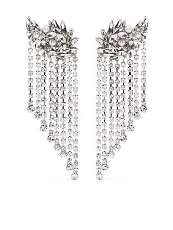 Alessandra Rich Crystal Fringed Earrings - Farfetch