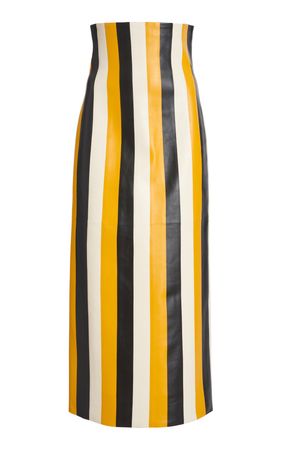 Striped Leather Midi Skirt By Chloé | Moda Operandi