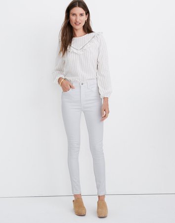 10" High-Rise Skinny Jeans in Pure White