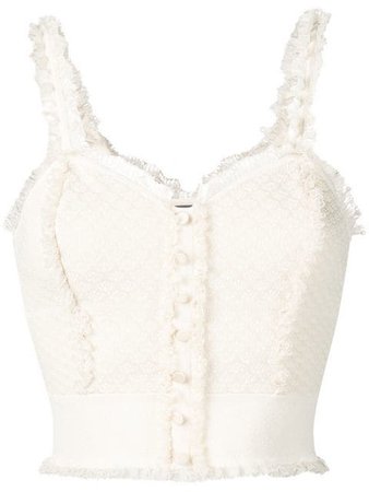 Alexander McQueen lace-trimmed crop top $2,321 - Buy Online - Mobile Friendly, Fast Delivery, Price