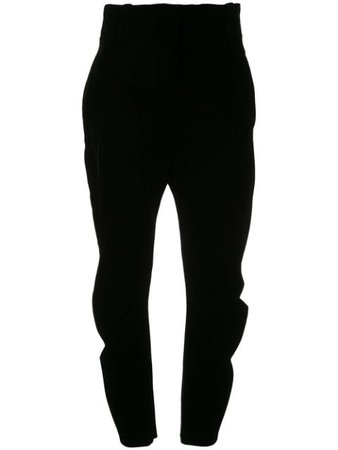 Giorgio Armani High-Waisted Velvet Trousers 9WHPP099T0023 Black | Farfetch