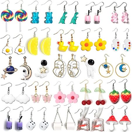 Amazon.com: 24 Pairs Weird Cute Cool Aesthetic Earrings Alt Accessories Kawaii Indie Funky Y2k Quirky Crazy Kidcore Funny Novelty Silly Weirdcore Creative Packs Jewelry Set Multipack for Egirl Women Girls: Clothing, Shoes & Jewelry