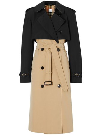 Black Burberry Two-Tone Reconstructed Trench Coat | Farfetch.com