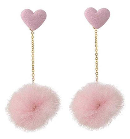 Pink Puff Ball Earrings
