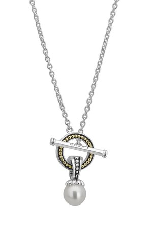 LAGOS Luna Pearl Toggle Pendant Necklace | Nordstrom