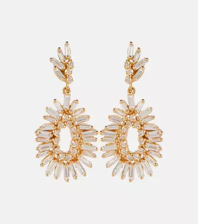Suzanne Kalan - 18kt gold earrings with diamonds | Mytheresa