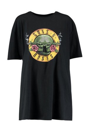 Classic Guns N Roses License Oversized T-Shirt Dress | Boohoo