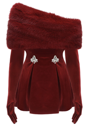 Nana Jacqueline | Simone Velvet Dress ( Red )