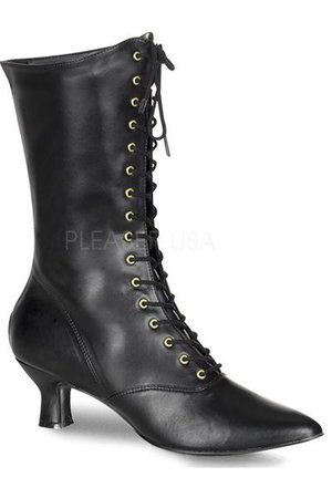 Victorian Lace Up Boots Black