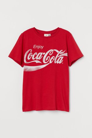 T-shirt with a motif - Red/Coca-Cola - Ladies | H&M