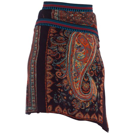 1990'S JEAN PAUL GAULTIER JPG Tribal Rug Patchwork Mesh Skirt For Sale at 1stDibs