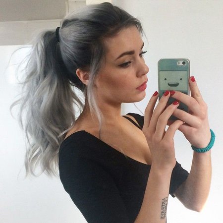 Grey Ombre Ponytail