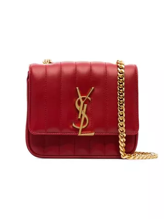 Saint Laurent red Vicky small quilted leather bag $2,290 - Shop AW18 Online - Fast Delivery, Price