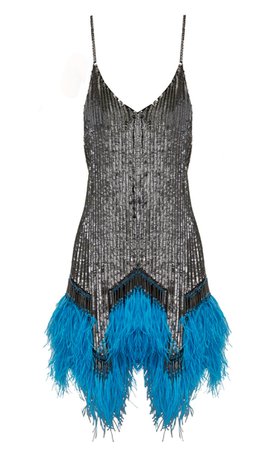 the attico sequins and feather capsule dress