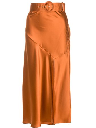 Nicholas Simonetta Silk Midi Skirt R20S074725 Orange | Farfetch