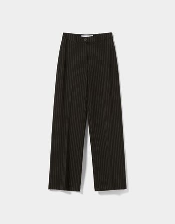 Wide-leg pants with belt loops - Pants - Woman | Bershka