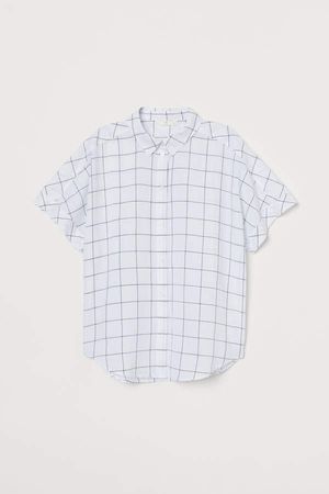 Short-sleeved Cotton Shirt - White