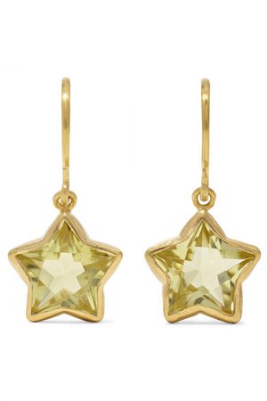 Marie-Hélène de Taillac | Cassiopeia 20-karat gold quartz earrings | NET-A-PORTER.COM