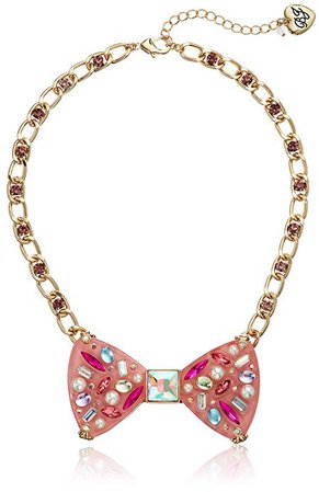 Amazon.com: Betsey Johnson (GBG) Women's Bow Pendant Necklace, Pink, One Size: Gateway