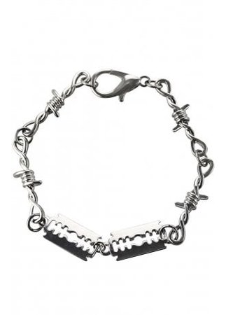 Barbed Wire & Razor Blades Bracelet | Attitude Clothing