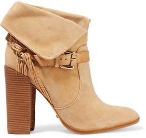 Arlete Leather-trimmed Suede Ankle Boots