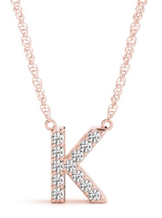 rose gold intial K necklace