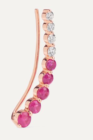 Rose gold 18-karat rose gold, diamond and ruby earring | Anita Ko | NET-A-PORTER