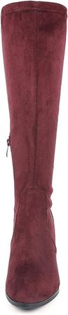 Amazon.com | DREAM PAIRS Women's Midleg Burgundy Chunky Heel Knee High Boots Size 9 M US | Knee-High